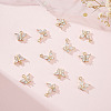 BENECREAT 12Pcs 2 Styles Brass with Clear Cubic Zirconia Charms KK-BC0012-52-4