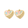 304 Stainless Steel with Crystal Rhinestone Enamel Pendants STAS-G358-11G-1