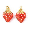 Brass Enamel Pendants KK-K364-28G-1