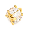 Rack Plating Brass Micro Pave Clear Cubic Zirconia Charms KK-P277-43G-2