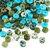 200Pcs 4 Styles Natural Green Spot Jasper & TaiWan Jade & Dyed Howlite & African Turquoise(Jasper) Beads G-TA0003-05B-2