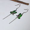 Alloy Enamel Butterfly Dangle Earrings for Women WG8FBC4-01-3