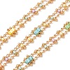 Brass & Glass Seed Beaded Chain KK-CBA3B44-04G-1