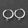 201 Stainless Steel Huggie Hoop Earring Findings STAS-P283-01F-S-1