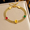 304 Stainless Steel & Resin Oval Link Chains Bracelets for Women BJEW-B171-01G-1
