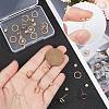 Beebeecraft 20Pcs Brass Circle Stud Earrings with Ear Nut for Women EJEW-BBC0001-09-3