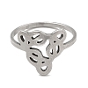 Non-Tarnish 201 Stainless Steel Triangle with Infinity Finger Ring for Women RJEW-G278-32P-2