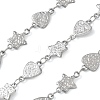 Hammered 304 Stainless Steel Triangle & Star Link Chains SA-CBA21A8-01P-04-1