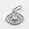 CZ Brass Micro Pave Cubic Zirconia Evil Eye Charms ZIRC-L018-10-2