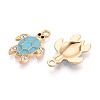 Alloy Rhinestone and Enamel Pendants PALLOY-T092-40G-2