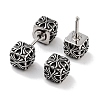 Textured Cube 316 Surgical Stainless Steel Stud Earrings EJEW-Z050-39AS-2