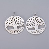 Natural White Shell Mother of Pearl Shell Pendants SSHEL-L008-66B-2