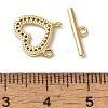 Brass Micro Pave Clear Cubic Zirconia Toggle Clasps KK-N254-69G-4