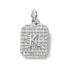 Rack Plating Brass Micro Pave Clear Cubic Zirconia Charms KK-G501-01K-P-1