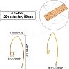 SUPERFINDINGS 80Pcs 4 Colors Brass Earring Hooks KK-FH0004-45-2