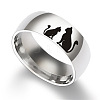 Cat Shape Pattern 201 Stainless Steel Finger Rings FS-WG30D97-03-1