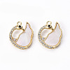 Brass Micro Pave Clear Cubic Zirconia Charms KK-Q765-016-NF-1