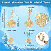 Beebeecraft 8Pcs 2 Style Brass Micro Pave Clear Cubic Zirconia Charms ZIRC-BBC0001-86-2