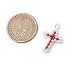 Beaded Cross Charms PALLOY-GD00002-3