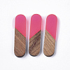 Transparent Resin & Walnut Wood Cabochons RESI-Q210-014A-B02-1