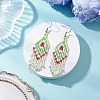 Natural Green Aventurine Rhombus Dangle Earrings EJEW-MZ00567-04-1