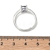 Brass & Round Cubic Zirconia Finger Rings CU-CBA7E55-19P-02-5