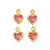Heart Rack Plating Brass Glass Pendants X-KK-S385-01G-03-1