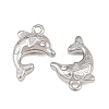 304 Stainless Steel with Crystal Rhinestone Charms RB-CBABFDA-11G-P-2