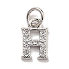 Initial Letter Brass with Cubic Zirconia Charms KK-Q814-26H-P-1