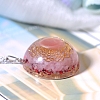 Natrual Rose Quartz Resin Pendants PW-WGF00B1-01-3