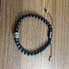 Natural Obsidian Round Braided Bead Bracelets for Women Men PM4065-5-1