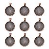 Tibetan Style Alloy Pendant Cabochon Settings TIBE-R295-055R-FF-1