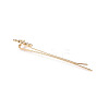 Brass Micro Pave Clear Cubic Zirconia Hair Bobby Pin Findings KK-S356-649-NF-3