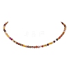 Faceted Round Natural Agate(Dyed & Heated) Beaded Necklaces for Women NJEW-JN04659-03-2