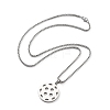 201 Stainless Steel Pickleball Pendant Box Chain Necklaces for Women Men NJEW-H050-01A-P-4