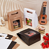 Folding Paper Gift Bags with Hole Handle and Plastic Visible Window ABAG-WH0038-52B-02-3