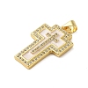 Rack Plating Brass Micro Pave Cubic Zirconia Pendants KK-P279-26B-G-2