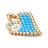 Beaded Heart Charms PALLOY-MZ01147-02-3