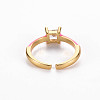 Brass Enamel Cuff Rings RJEW-T016-32-NF-3