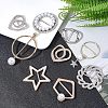 SUPERFINDINGS 9Pcs 9 Style Alloy Rhinestone Slide Bowknot Buckles & Scarf Clips Brooches JEWB-FH0001-06-3