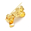 Rack Plating Brass Brooch Findings X-FIND-C038-02G-2
