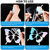 Gorgecraft  8 Sheets 4 Style Infinity Heart & Butterfly Laser Style Plastic Adhesive Car Stickers STIC-GF0001-05B-3