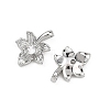 SHEGRACE Brass Micro Pave Clear Cubic Zirconia Charms XGRQ2O649-424P-2