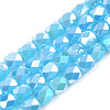 Electroplate Glass Beads Strands X-EGLA-N002-13-A05-1