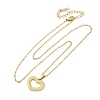 Hollow Heart 304 Stainless Steel Pendant Necklaces NJEW-M096-13G-2