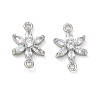 Brass Pave Clear Cubic Zirconia Connector Charms CU-CBA3F77-07P-1