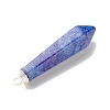 Natural Mixed Gemstone Pointed Pendants PALLOY-JF01506-5