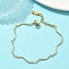 Twisted 304 Stainless Steel Bar Link Chains Bracelets for Women BJEW-D456-04G-1