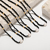 Natural Black Spinel Faceted Rondelle and Freshwater Pearl Beaded Necklaces AF5401-2