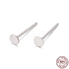 925 Sterling Silver Flat Pad Ear Stud Findings STER-A003-103A-1
